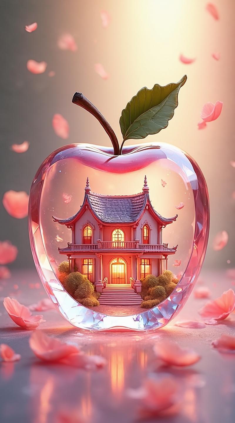 比萌娃更吸眼的水晶苹果